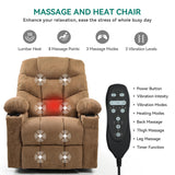 YITAHOME Power Lift Recliner Chair for Elderly with Vibration Massage and Lumbar Heating, Electric Lift Recliner Single Sofa with Side Pocket, Two Cup Holders and USB Charge Port for Living Room,Brown YITAHOME