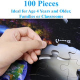 Think2Master Solar System & Space Exploration 100 Pieces Jigsaw Puzzle Fun Educational Toy for Kids, School & Families. Great Gift for Boys & Girls Ages 4-8 8-10 to for Learning. 23.4” X 16.5” THINK2MASTER