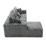 HYJT-H&K Modular Sectional Sofa Cloud Sectional Couch, 107" Comfy Fluffy L Shaped Dark Grey Couches for Living Room, Deep Seat Memory Foam Plush Corduroy Boneless Couch Sectionals Left Facing Chaise HYJT-H&K