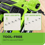 Greenworks 24V 18 Gauge Brushless Brad Nailer Gun, Cordless Finish Nailer, Staple Gun Cordless with 2Ah Battery and 2A Charger Greenworks