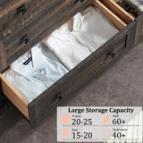 RedLemon Farmhouse 7 Drawer Dresser for Bedroom, 54 Inch Wide Rustic Wood Dresser TV Stand, Dresser Chest of Drawers for Closet, Living Room, Hallway, Dark Rustic Oak RedLemon