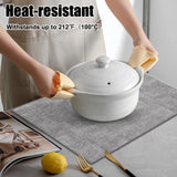 Homaxy Faux Leather Heat Resistant Placemats for Dining Table Set of 6, Waterproof Wipeable Washable PU Table Mats, Easy to Clean Anti-Slip Place Mats, 11.8" x 17", Light Grey Homaxy