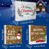 3 Pieces Christmas Tiered Tray Wood Signs Farmhouse Tray Decor Wooden Table Sign Christmas Inspired for Xmas Party Home Crafts Decorations DIY Decor Rustic Mini Wood Kitchen Signs Jetec