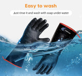 TANSYAN BBQ Gloves, 932°F Extreme Heat Resistant Gloves for Grill BBQ, Waterproof Long Sleeve Pit Grill Gloves for Fryer, Baking, Oven,Smoker,Fireproof, Oil Resistant Neoprene Coating（14-Inch ） TANSYAN