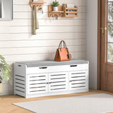 Anmire Storage Bench Entryway Bench Entryway Shoe Storage Bench with Padded Seat Cushion, 15" D x 41.3" W x 18.1" H, for Entryway, Living Room, Bedroom Anmire