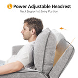 MCombo 60" Wall Hugger Power Loveseat Recliner Sofa with Adjustable Headrest, RV Reclining Loveseat with USB and Type C Charge Ports for Living Room 6924 (Light Grey) MCombo