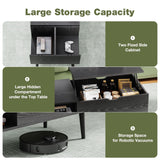 OLIXIS Wood Lift Top Coffee Table with Hidden Compartment and Large Storage Shelf, Lift Tabletop Dining Center Table for Home Living Room Office, Black OLIXIS