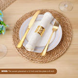 Woven Placemats Set, 12" Round Boho Hand-Woven Rattan Natural Water Hyacinth Placemats, Farmhouse Weave Chargers, Heat Resistant Rustic Braided Wicker for Dining Table,Kitchen,Wedding,Home(Set of 8) See Seattle