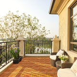 9Pcs Wood Interlocking Deck Tiles,Flooring Tiles, Tiles Interlocking Waterproof for Indoor and Outdoor, Patio Wood Flooring for Patio Porch Poolside Balcony Backyard (11.8"x11.8" -Checked Pattern) Shyneer