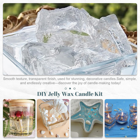 CoolCrafts 14 OZ Gel Wax for Candle Making Clear Jelly Candle Wax for Decorative Projects CoolCrafts