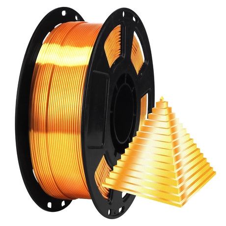 Silk Gold PLA Filament, 1kg 2.2lbs 1.75mm 3D Printing Material, Widely Support for FDM 3D Printer, Pack with Extra Filament Sample by BBLIFE Bblife