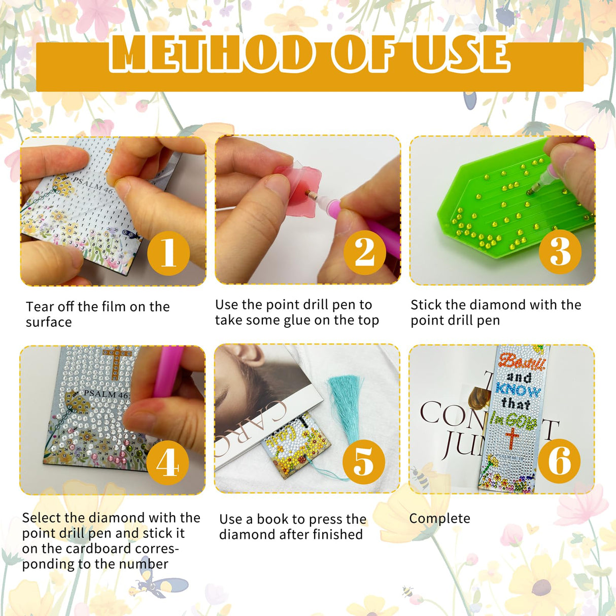 12Pcs Christian Bible Verse Diamond Art Bookmark for Adults Flower Cross 5d Diamond Painting Bookmarks with Tassel for DIY Making Kit for Reading Lover Book Lover DIY Crafts Religious Gift SEREDH