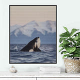 Ginfonr DIY 5D Diamond Art Kits for Adults, Whale Diamond Painting for Adults, Diamond Art Animal Mountain Peak Full Drill, Diamond Art Kits Embroidery Rhinestone Craft for Home Wall Decor 12*16 Inch Ginfonr
