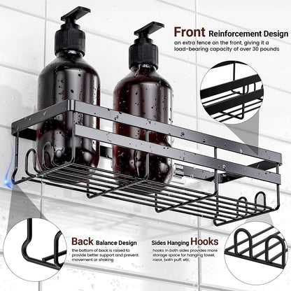 WOWBOX Shower Caddies 2 Pack - Adhesive Hanging Shower Shelf - Bathroom Organizers and Storage, No Drilling Stainless Shower Shelves for Home Decor, Bathroom Accessories