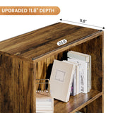 GRUSIGN 60 Inches Book Shelf Bookcase with Doors 5-Tier Floor Standing Wooden Tall Bookshelf with 2 Storage Cabinet and Adjustable Shelf for Home Office Living Room Brown GRUSIGN