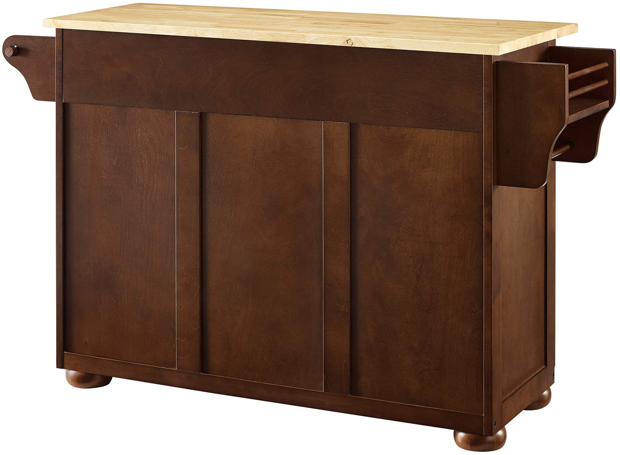 Crosley Furniture Eleanor Wood Top Kitchen Island with Spice Rack, Storage Drawers and Shelves, Mahogany Crosley Furniture