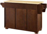 Crosley Furniture Eleanor Wood Top Kitchen Island with Spice Rack, Storage Drawers and Shelves, Mahogany Crosley Furniture