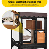 Aivituvin Enchanting Catio Outdoor Cat Enclosure - Wheels, Resting Box, Cat Scratching Post, Jumping Platform - Perfect Outdoor Cat House for Cats Aivituvin