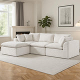 Oversized Cloud Couch Sectional for Living Room - 4 Seater Modular Sectional Sofa with Ottoman Convertible L/U Shaped Boneless Design Warm Couches & Sectionals MastonHome