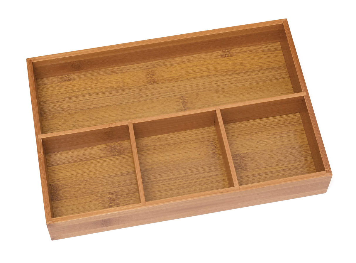 Lipper International 824, Bamboo Wood 4-Compartment Organizer Tray, 11 5/8" x 7 7/8" x 1 3/4" Lipper International