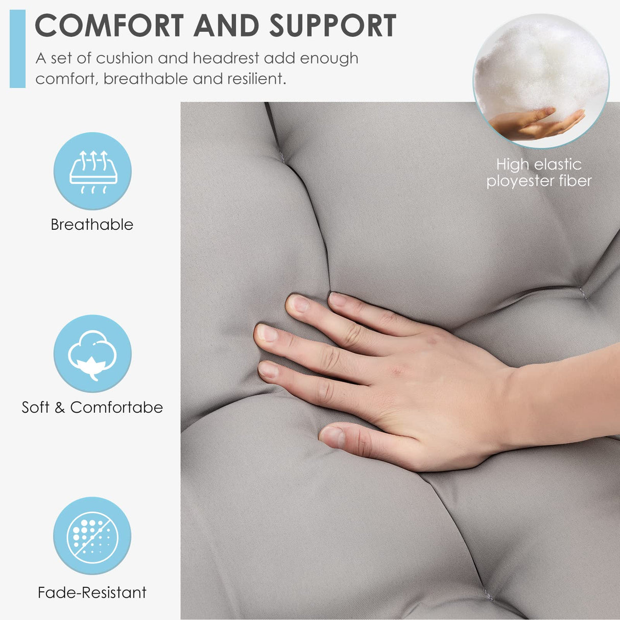 Brafab Swing Egg Chair, Hammock Chair, Hanging Chair, Aluminum Frame and UV Resistant Cushion with Steel Stand for Indoor Outdoor Patio Bedroom Wicker Rattan Hand Made Chair 350LBS Capacity Brafab