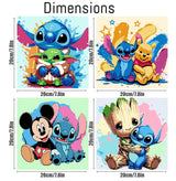 4 Ps Paint by Numbers for Kids with Framed Canvas,Cartoon Paint by Numbers for Kids Ages 8-12 with Wooden Easel,Easy Acrylic Painting Kits for Home Wall Decor 8X8 Inch Fuinkqe