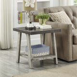 Roundhill Furniture Athens Contemporary Replicated Wood Regular End Table, Weathered Walnut and Gray Roundhill Furniture