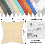 INFRANGE 16' x 18' Rectangle Sun Shade Sails Canopy UV Block for Patio Deck Pergola Yard Lawn Outdoor Activities (Sand) INFRANGE
