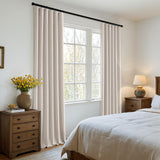MIULEE 100% Blackout Curtains 108 Inch Long 2 Panels Set for Bedroom, Thick Luxury Faux Linen Black Out Curtain Room Darkening Back Tab Pleat Window Textured Drapes with Hooks for Living Room, Beige MIULEE