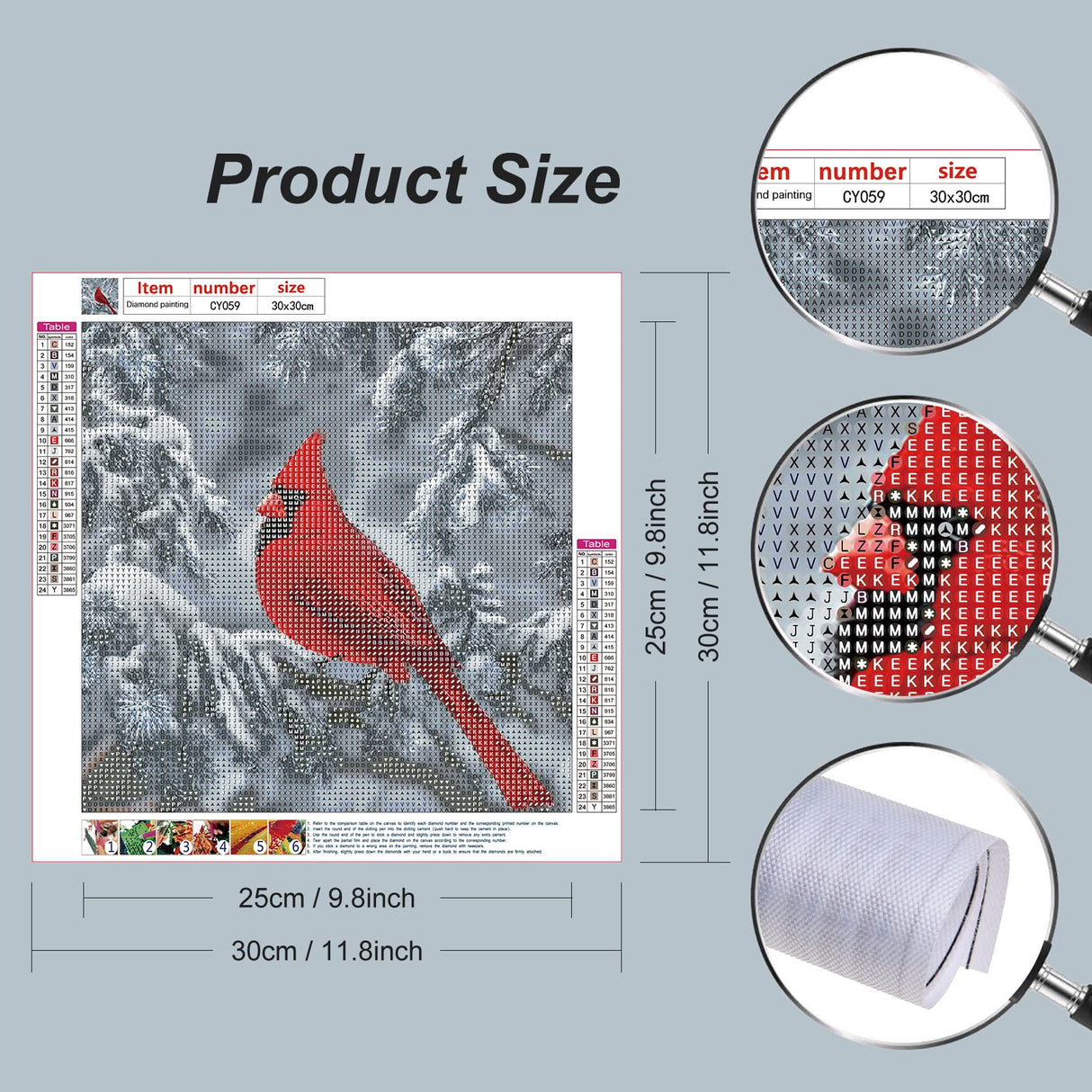 Stalente Diamond Painting Kits for Adults, Cardinal 5D DIY Diamond Art Kits for Beginners Round Full Drill Diamond Painting for Home Wall Decoration Gift 12×12inch, Birds Stalente
