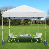 8 * 8FT Pop Up Canopy Tent for One Person Setup,Instant Portable Commercial Canopy Tent,Outdoor Easy Up Tent w/1-Button Push,Wheeled Bag,4 Sandbags,Bonus 8 Stakes and 4 Ropes-White PhoenixCrest