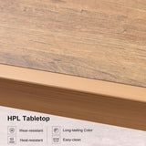 PURPLE LEAF 7 Pieces Patio Dining Set Aluminum Modern Rectangular Table and Rattan Arm Chairs with Cushions for Kitchen Porch Garden Outdoor Furniture Sets, Teak PURPLE LEAF