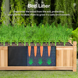 VIVOSUN 3.6 x 1.3Ft Wooden Raised Garden Bed, 43.5 x 16 x 14 Inches, Outdoor Wood Planter Box with Screwdriver and a Liner for Garden, Patio, Balcony, Backyard and Outdoors, 2Pcs VIVOSUN