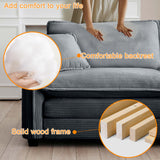 Qupeife Modular Sectional Sofa with 2 Ottoman, Cloud Couch Sectional 4 Seat Sofa, Small Sectional Couch for Living Room (Grey, Loveseat with 2 Ottomans) Qupeife