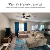 122'' Convertible U-Shaped Faux Rabbit Fur Plush Sectional Sleeper Sofa, Upholstered Cloud Couch Pull-Out Sofa Bed with Storage Chaise and USB Ports for Living Room (Khaki, 122'' x 95.6'') Familymill