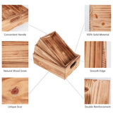 PHOENANCEE Wood Crates For Display,Rustic Crate Storage Decorative Boxes Set of 3,Wooden Nesting Box with Handles Farmhouse Container Basket Bin Home Decoration with Natural Wood Aroma,L+M+S PHOENANCEE