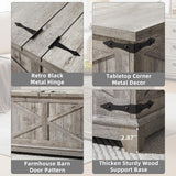 Joaxswe Farmhouse Coffee Table with Hidden Storage Organizer, Modern Square Large Center Table, Wood Farm House Low Rustic Light Oak Living Room Tables with Hinged Lift Top for Home, Office Joaxswe