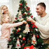 Wooden Christmas Ornaments to Paint Christmas Tree Decoration Cutouts Unfinished 3Pack 7 inches, Wood DIY Blank Christmas Tree Table Sign Ornament for Home Crafts Hanging Decoration with String Base Sophena