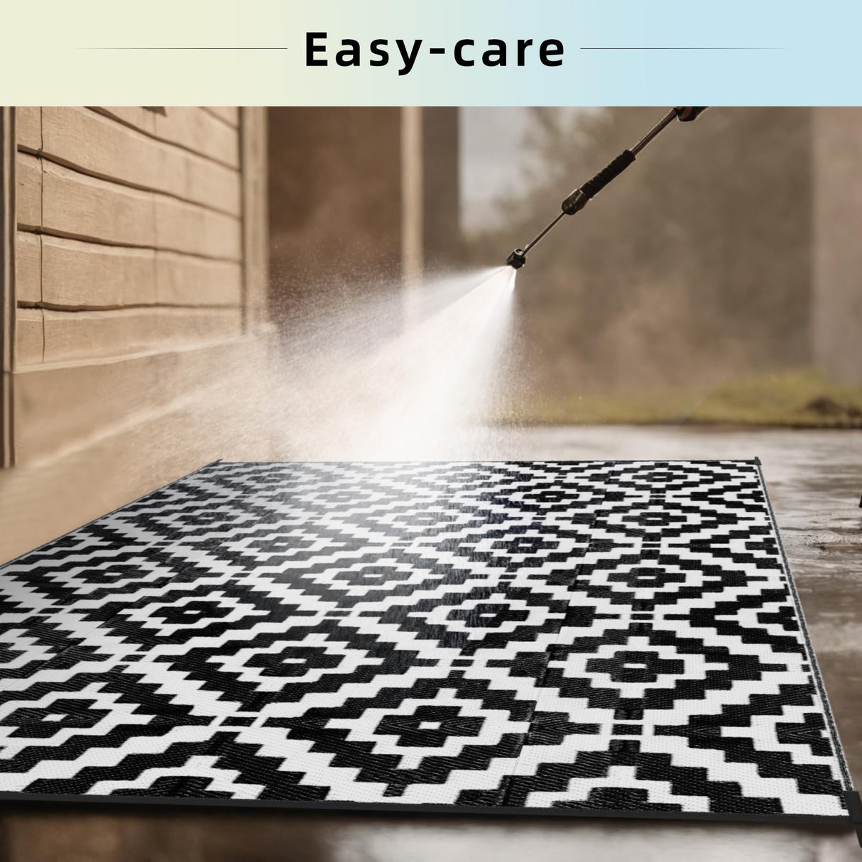 Favoyard Outdoor Rug 5x8 ft Waterproof Reversible Patio Plastic Straw Rugs for Decor Clearance Outside Large RV Camping Area Carpet Mat for Porch Deck Balcony Pool Backyard Picnic Beach Camper Door Favoyard