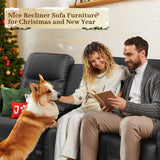 YONISEE 3 Seat Recliner Sofa, Large Reclining Sofa with Storage Console, Manual Reclining Chair with USB Ports, 2 Cell Phone Holder, 3 Seater Loveseat Recliner Couch for Living Room YONISEE