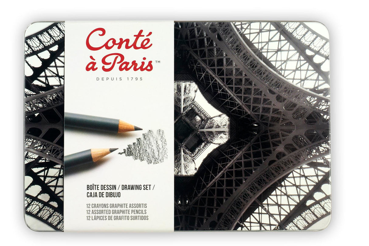 Conté à Paris 12 Count Assorted Graphite Pencil Drawing Set Conté à Paris