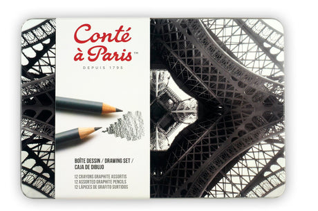 Conté à Paris 12 Count Assorted Graphite Pencil Drawing Set Conté à Paris