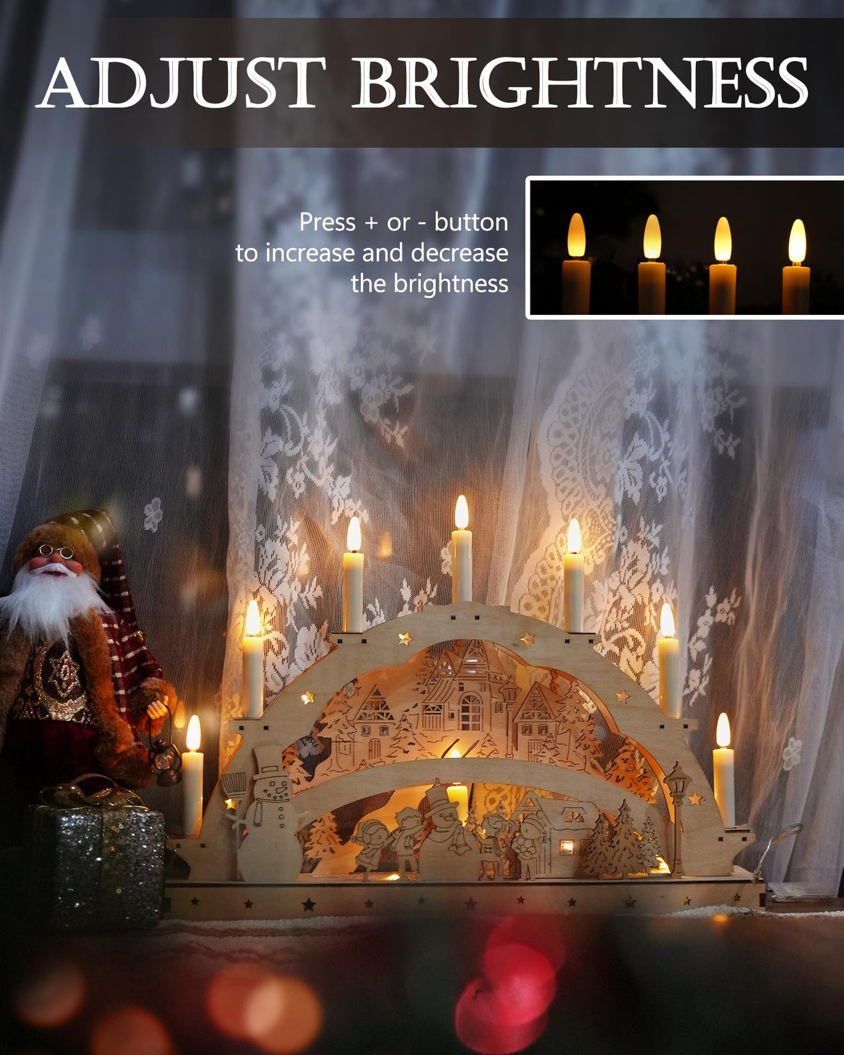 FPOO 20 PCS Christmas Tree Candles Lights Flickering,Clip on Candle Battery Operated Taper Candle Stick with Timer,Mini Flameless Candles for Wreath Candelabra Waterproof Outdoor FPOO