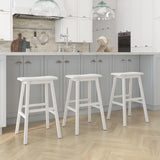Hillsdale Moreno Wood Backless Bar Height Stool, 29" High, Sea White Hillsdale