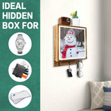 MOCAS Hidden Gun Storage, Hidden Wall Gun Safe Pistol Rack Shelf with 3 Hooks for Secret Decor Concealment Furniture, Art Storage Cabinet Wooden Storage Shelves Indoor Picture Frame MOCAS