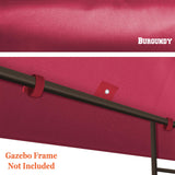 BenefitUSA Canopy ONLY 10'X10' Replacement Gazebo Canopy top Patio Pavilion Cover Sunshade plyester Double Tiers-Burgundy BenefitUSA