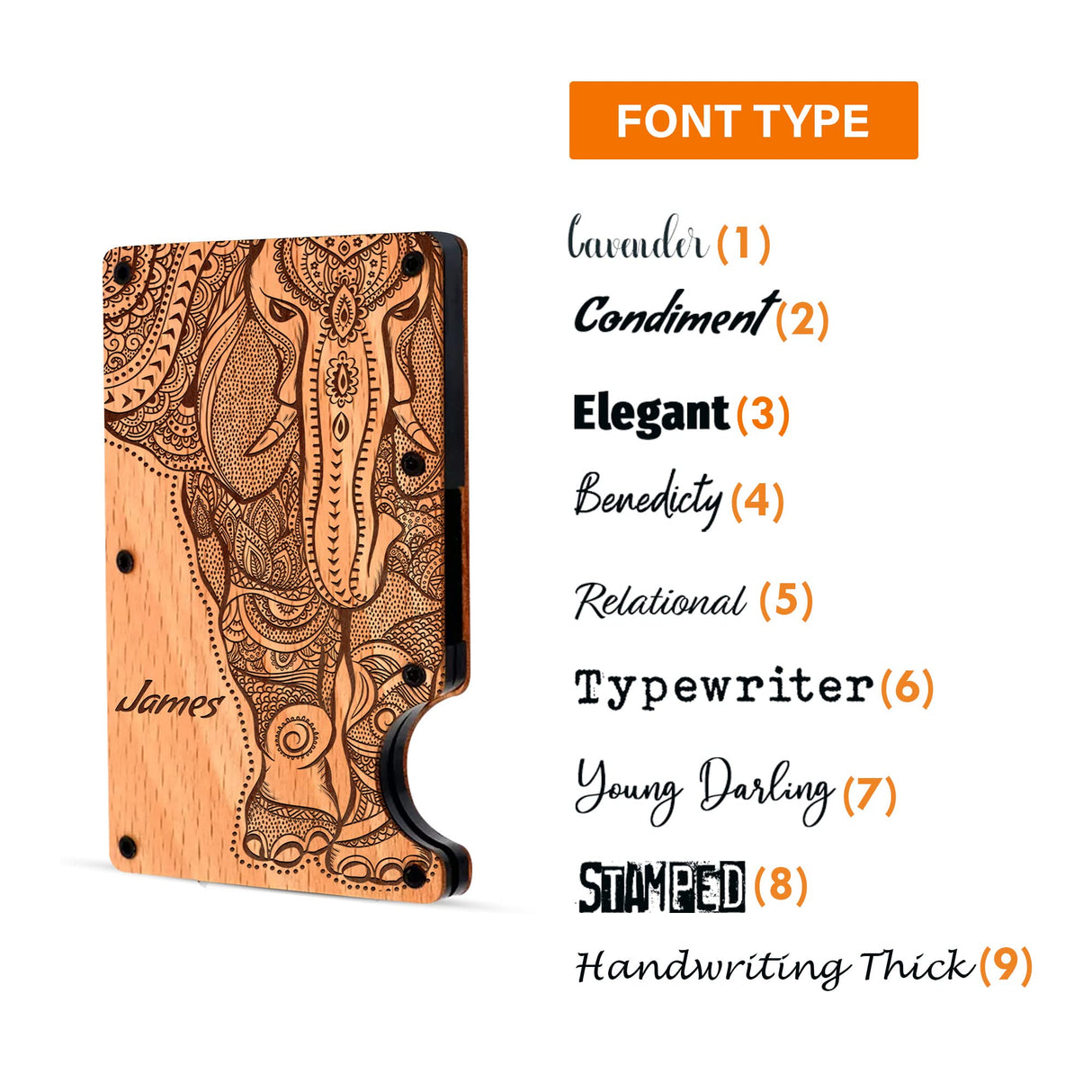 Custom Wooden Credit Card Holder with Money Clip and wooden box – Personalized Wallet Gift for Husband - Anniversary Gift for Him, Boyfriend Gifts, Minimalist Smart Wallet for Men (San Judas-Bamboo) OTGMPIREX