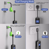 Mustop Level 1 & 2 EV Charger J1772 (40 Amp, 240 Volt, 20ft Cable),ETL Wall Connector Dual Use EV Portable NEMA 14-50 & 5-15 Wi-Fi Enabled with Holder for EV and Hybrid Vehicles mustop