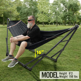 Tranquillo Hammock Stand 600 lbs Capacity, Instant 20s Foldable, 3-Year Warranty Hammock with Stand, 2 Person Camping Revolutionary Portable No Screws, Premium Hammocks, Black Tranquillo