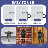 Feanron Hammock Hooks 2 Pack, Heavy Duty Hammock Hanging Kit, M10 304 Stainless Steel Pad Eye Hanging Hooks for Porch Swing Hang, 1700Lbs Holding Capacity,Black Feanron